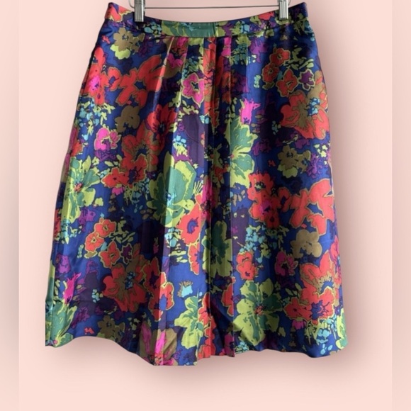 J. Crew Dresses & Skirts - J. CREW FLORAL PLEADED A-LINE MIDI SKIRT